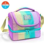 Coral High Kids Renkli Çizgili Thermo Iki Katlı Beslenme Çantası 37214 - 1 Adet - Pembe