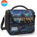 Coral High Kids Renkli Yarış Araba Desenli Thermo Beslenme Çantası 37159 - 1 Adet - 18S-Siyah