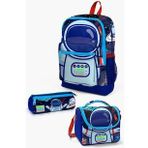 Coral High Kids Saks Mavi Astronot Desenli 3’lü Okul Çanta Seti - Erkek Çocuk
