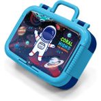 Coral High Kids Saks Mavi Astronot Dinozor Desenli Paslanmaz Çelik Beslenme Kabı 39240 - 1 Adet - 18S-Siyah