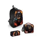 Coral High Kids Siyah Aslan Desenli 3 Lü Okul Çanta Seti Set0123671 Çok Renkli