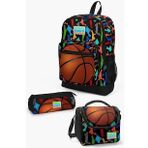 Coral High Kids Siyah Basketbol Desenli 3’lü Okul Çanta Seti Erkek Çocuk