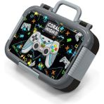 Coral High Kids Siyah Fosforlu Yeşil Gamer Desenli Paslanmaz Çelik Beslenme Kabı 39338 - 1 Adet