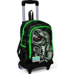 Coral High Kids Siyah Koyu Yeşil Işıklı Tekerlekli Iki Bölmeli Çekçekli Sırt Çantası 23925 Okul Çantası