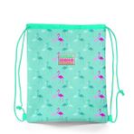 Coral High Kids Su Yeşili Neon Pembe Flamingo Desenli Ipli Büzgülü 22449 Okul Çantası