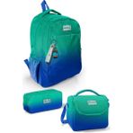 Coral High Kids Yeşil Saks Renk Geçişli 3’lü Okul Çanta Seti 22 Litre Kapasite Ergonomik Tasarım SET0123665