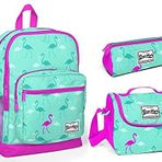 Coral High Kız Çocuk Açık Pembe Flamingolu Dört Bölmeli Ilkokul Sırt Çantası Beslenme Kalemlik Set Okul Çantası