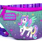 Coral High Kız Çocuk Günlük Bel Çantası - Mor Yeşil Unicorn