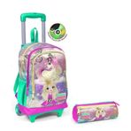 Coral High Kız Çocuk Su Yeşili Unicorn Tekerlekli Okul Çantası ve Kalemlik Seti
