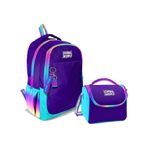 Coral High Kiz Cocuk Uc Gozlu Ilkokul Ve Ortaokul Sirt Cantasi+Beslenme - Rainbow Fermuarli Mor