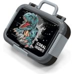 Coral High Koyu Gri Siyah Dinozor Desenli Paslanmaz Çelik Beslenme Kabı 39343 - 1 Adet - 18S-Siyah