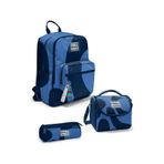 Coral High Lacivert Mavi Desenli 3 Lü Okul Çanta Seti Set0123688 Mavi - Lacivert