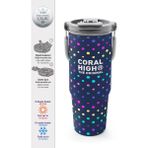 Coral High Lacivert Puantiyeli Desenli Pipetli ve Direkt Içim Çelik Termos 900 ml 38714 - Tekli