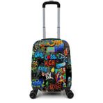 Coral High Mini Siyah Mavi Grafiti Desenli Çocuk Valizi 16760 Valiz
