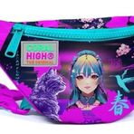 Coral High Mor Pembe Anime Kedi Baskılı Kız Çocuk Bel Çantası