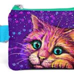 Coral High Mor Yesil Kedi Desenli Bozuk Para Cantasi - Kiz Cocuk
