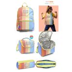 Coral High Okul Çantası Renkli Çizgili 3'lü Set Çok Renkli, Orta, KRAL163416KRTSY