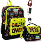 Coral High Okul Çantası ve Termal Beslenme Çanta Seti - Kız Çocuk Game Over USB ve Aux Çıkışlı - Game Over Baskılı