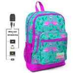 Coral High Pembe Flamingo Desenli Usb Şarj ve Kulaklık Çıkışlı Okul Sırt Çantası