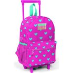 Coral High Pembe Kalp Baskılı Anaokul Çekçek Çantası Kız Çocuk İçin 22x33x10 cm