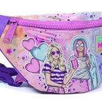 Coral High Pembe Mor Fashion Girl Baskılı Kız Çocuk Bel Çantası