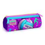 Coral High Pembe Mor Voleybol Uc Bolmeli Kalem Cantasi - Kiz Cocuk