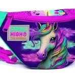 Coral High Pembe Su Yeşili Unicorn Baskılı Kız Çocuk Bel Çantası
