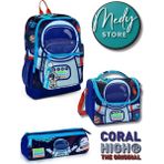 Coral High Saks Mavi Astronot Desenli 3’lü Okul Çanta Seti