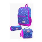 Coral High SET0123706 Kids Lavanta Pembe Kalp Desenli 3’lü Okul Çanta Seti