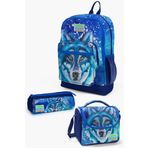 Coral High SET0123743 Kids Lacivert Mavi Kurt Desenli 3’lü Okul Çanta Seti