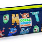 Coral High Sevimli Harfler Baskılı Üç Bölmeli Kalem Çantası -Erkek Çocuk