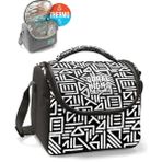 Coral High Siyah Beyaz Geometrik Desenli Thermo Beslenme Çantası 22782