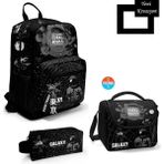 Coral High Siyah Galaxy Desenli 3'lü Set Okul Çantası 23644 Ortopedik Kullanım 18 Litre Kapasite