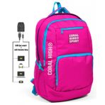 Coral High Sport Mavi-Pembe Laptop Bölmeli Usb Çıkışlı Okul Sırt Çantası