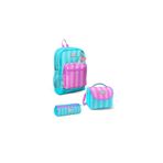 Coral High Turkuaz Pembe Çizgili 3 Lü Okul Çanta Seti SET23771