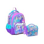 Coral High Uc Gozlu Ilkokul Cantasi Ve Beslenme Cantasi - Mor Pembe Unicorn Desenli - Kiz Cocuk