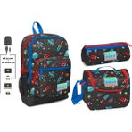 Coral High USB ve Aux Çıkışlı Okul Çanta Seti Erkek Çocuk Uzay ve Gezegenler - Renkli Okul Çanta