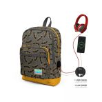 Coral High Yarasa Desenli Usb Ve Aux Soketli Okul Çantası 23821