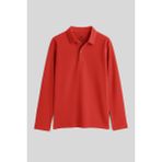 Coral Polo Yaka Basic Uzun Kollu Erkek Çocuk T-Shirt - 11170