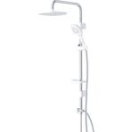Coral Soft Tepe Başlıklı Duş Sistemi Seti - Beyaz - Krom