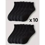 Çorap Çekmecesi Kısa Konç Kolej Çorap Modeli Unisex 10'lu Siyah - Turuncu
