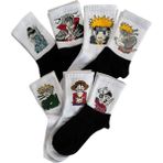 Çorap Dünyam 7’li Set Anime Naruto Uzumaki Desenli Renkli Kolej Tenis Çorap - 36 - 43
