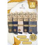 Çorap Erkek Kışlık (5 Çift) Lambswool Yün Çorap Termal Etkili - Siyah
