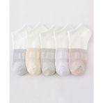 Çorap Kurdu 5'li Ekonomik Paket Desenli Kadın Kısa Patik Çorap Set - 36 - 42 - Karışık