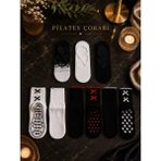 Çorap Vitrini Zarafetin En Ince Hali: Karma Paket - Silikon Kaymaz Tabanlı Uzun ve Babet Pilates/yoga Çorabı Seti - 36,5 - 41 - Beyaz - Siyah - Gri