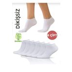 ÇorapDiyari Yazlık Kısa Terletmez Bambu Beyaz Sneaker Çorap Beyaz 40-45