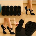 çorapdunyam 6'li Siyah Cotton Pilates&Yoga Reformer Kaydirmaz Çorap Burun Dikişiz - 35 - 40