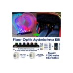 CoraxAds Fiber Optik Yıldız Tavan Aydınlatma Kiti, 1000 Metre, 1mm ve 0.75mm Kablo, 6 Çıkışlı LED Modül, Animasyonlu, Bluetooth ve RF Kumandalı, İç Mekan