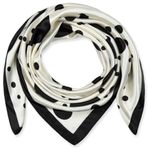 corciova 35 x 35 beyaz siyah noktalar kare ipek gibi kadınlar saç eşarp kafa şal saten Bandana kıvırcık kafa bandı Bandana başörtüsü, 793 Kapalı Beyaz Siyah Noktalar, L