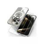 Corcishop Apple İphone 15 Pro Max İçin Magsafe Kılıf Kamera Lens Koruyucu Ve Kırılmaz Camlı Magsafe Kılıf